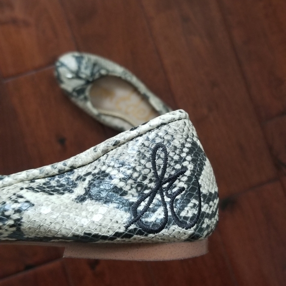 SAM EDELMAN "Felicia" Snake-Print Leather Ballet Flats - Size 8.5 - Picture 6 of 7
